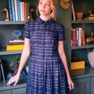 Gal Meets Glam Plaid Blue Dress